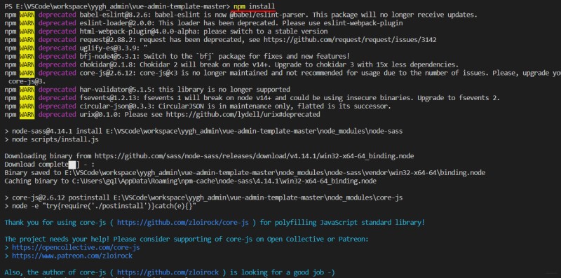 npm install下载依赖